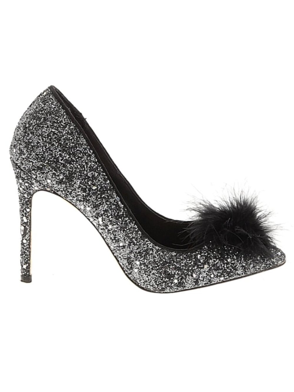 Taraclia DSW Mix No. 6 Black Feather Glitter Pointed Toe Pump Women's Size 7